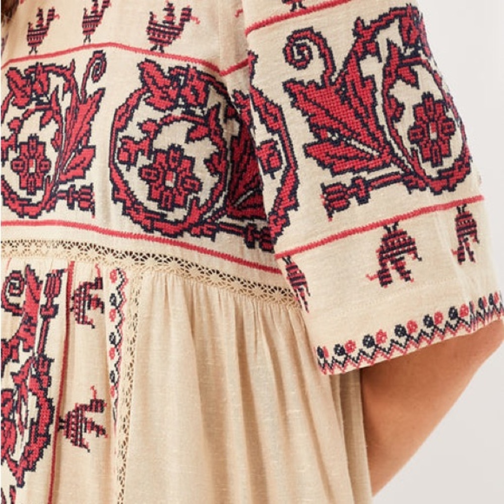 Sea New York Beena Embroidery Short Sleeve Dress size M - Picture 2 of 6